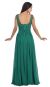 Round Neck Lace Beaded Bodice Long Formal Prom Dress back